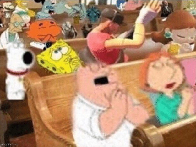 Cartoon Characters Praying | image tagged in cartoon characters praying | made w/ Imgflip meme maker