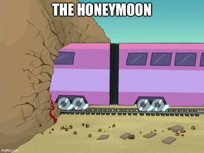 train tunnel | THE HONEYMOON | image tagged in train tunnel | made w/ Imgflip meme maker