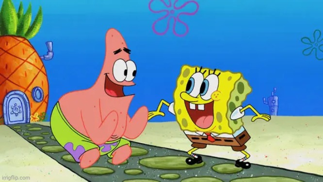 Spongebob and Patrick laughing | image tagged in spongebob and patrick laughing | made w/ Imgflip meme maker