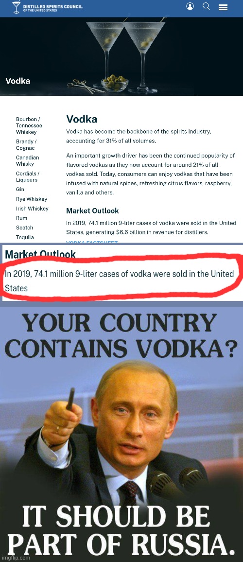 Russian problems | image tagged in russian problems,usa drinks 666 million,bottles of vodka,per year | made w/ Imgflip meme maker