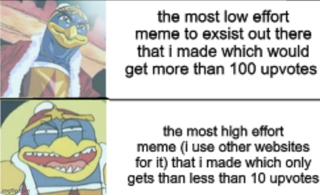 king dedede becoming ugly | image tagged in bruh moment,why,low effort,bruh,king dedede becoming ugly | made w/ Imgflip meme maker