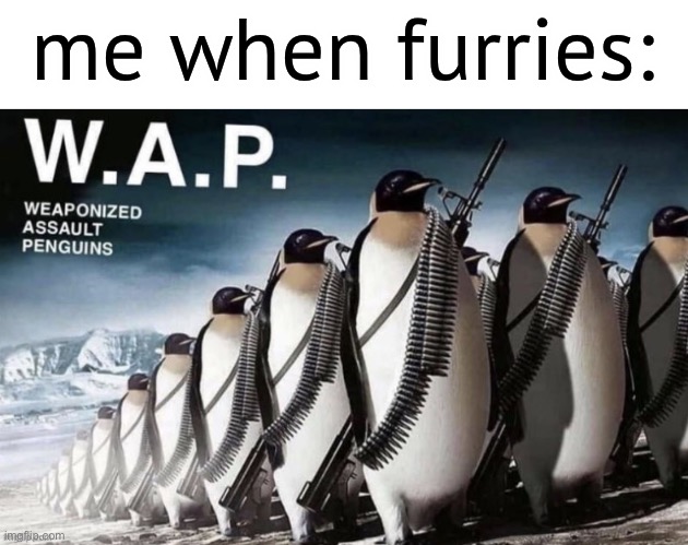 wap | me when furries: | image tagged in wap | made w/ Imgflip meme maker