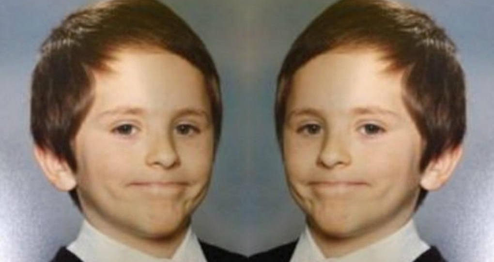 High Quality Awkward White Kid Smile Mirrored Blank Meme Template