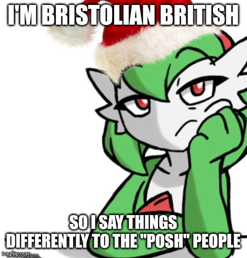 It's a lot more informal where I live | I'M BRISTOLIAN BRITISH; SO I SAY THINGS DIFFERENTLY TO THE "POSH" PEOPLE | image tagged in bored asf christmas edition | made w/ Imgflip meme maker