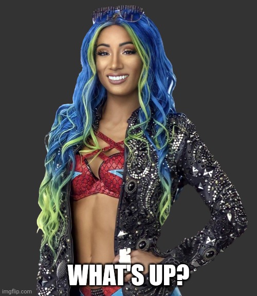 Sasha banks 2021 render | WHAT'S UP? | image tagged in sasha banks 2021 render | made w/ Imgflip meme maker