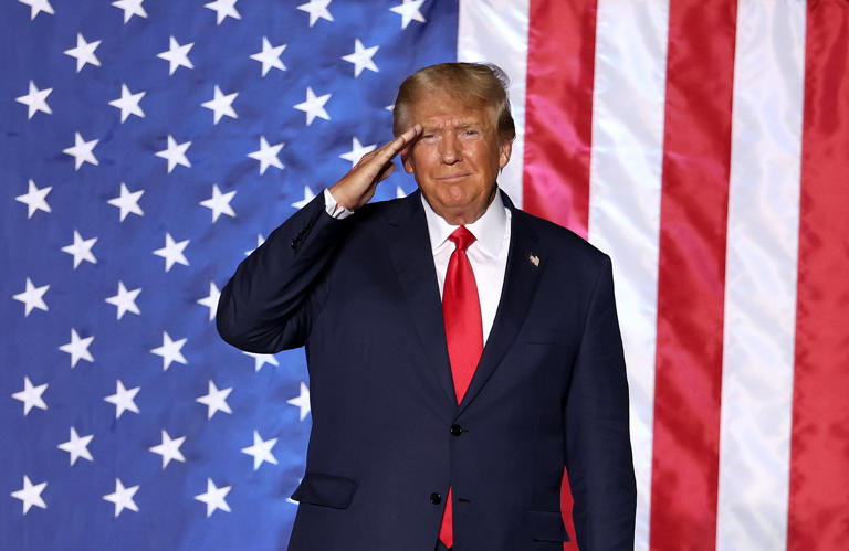 Traitor Trump salutes his equally traitorous minions Blank Meme Template