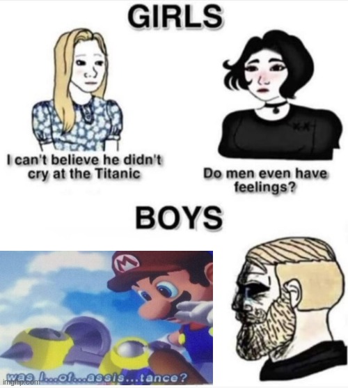 saddest anime deaths..... | image tagged in do men even have feelings,mario,chad,fludd,death,sad | made w/ Imgflip meme maker