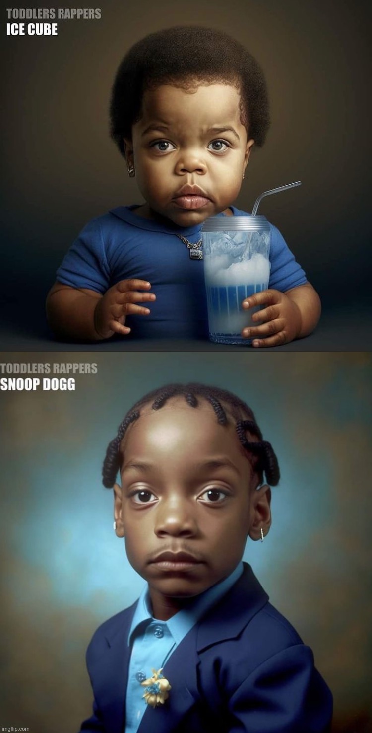 AI made Ice Cube and Snoop Dogg as toddlers | image tagged in ice cube,rap,snoop dogg,ai,toddlers | made w/ Imgflip meme maker