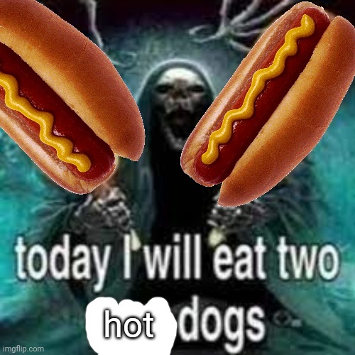 TODAY... I WILL EAT TWO CORN DOGS!!! | hot | image tagged in today i will eat two corn dogs | made w/ Imgflip meme maker