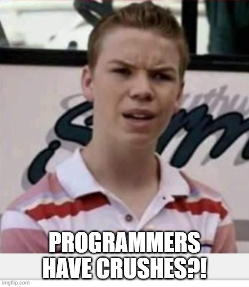 Confused | PROGRAMMERS HAVE CRUSHES?! | image tagged in confused | made w/ Imgflip meme maker