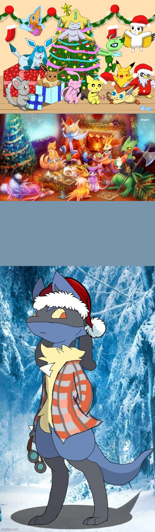 posting christmas pokemon art everyday until christmas days 10, 11, & 12 - i was at my dad's for the weekend so i couldn't post | made w/ Imgflip meme maker