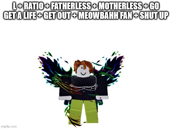 GUEST's death line | L + RATIO + FATHERLESS + MOTHERLESS + GO GET A LIFE + GET OUT + MEOWBAHH FAN + SHUT UP | made w/ Imgflip meme maker