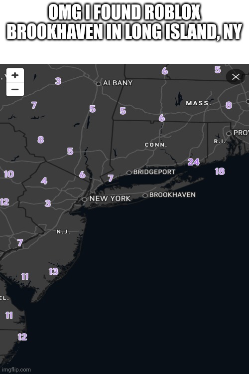 Finding fiction cities | OMG I FOUND ROBLOX BROOKHAVEN IN LONG ISLAND, NY | image tagged in google earth | made w/ Imgflip meme maker