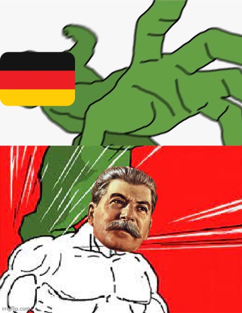 It's impossible to destroy a great leader! | image tagged in pepe punch vs dodging wojak,joseph stalin,chad,gulag,soviet union,russia | made w/ Imgflip meme maker