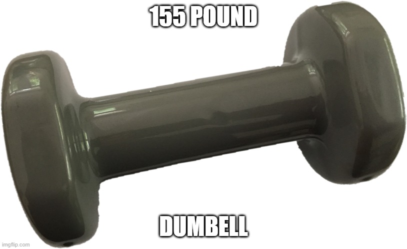 Small Dumbell | 155 POUND; DUMBELL | image tagged in small dumbell | made w/ Imgflip meme maker