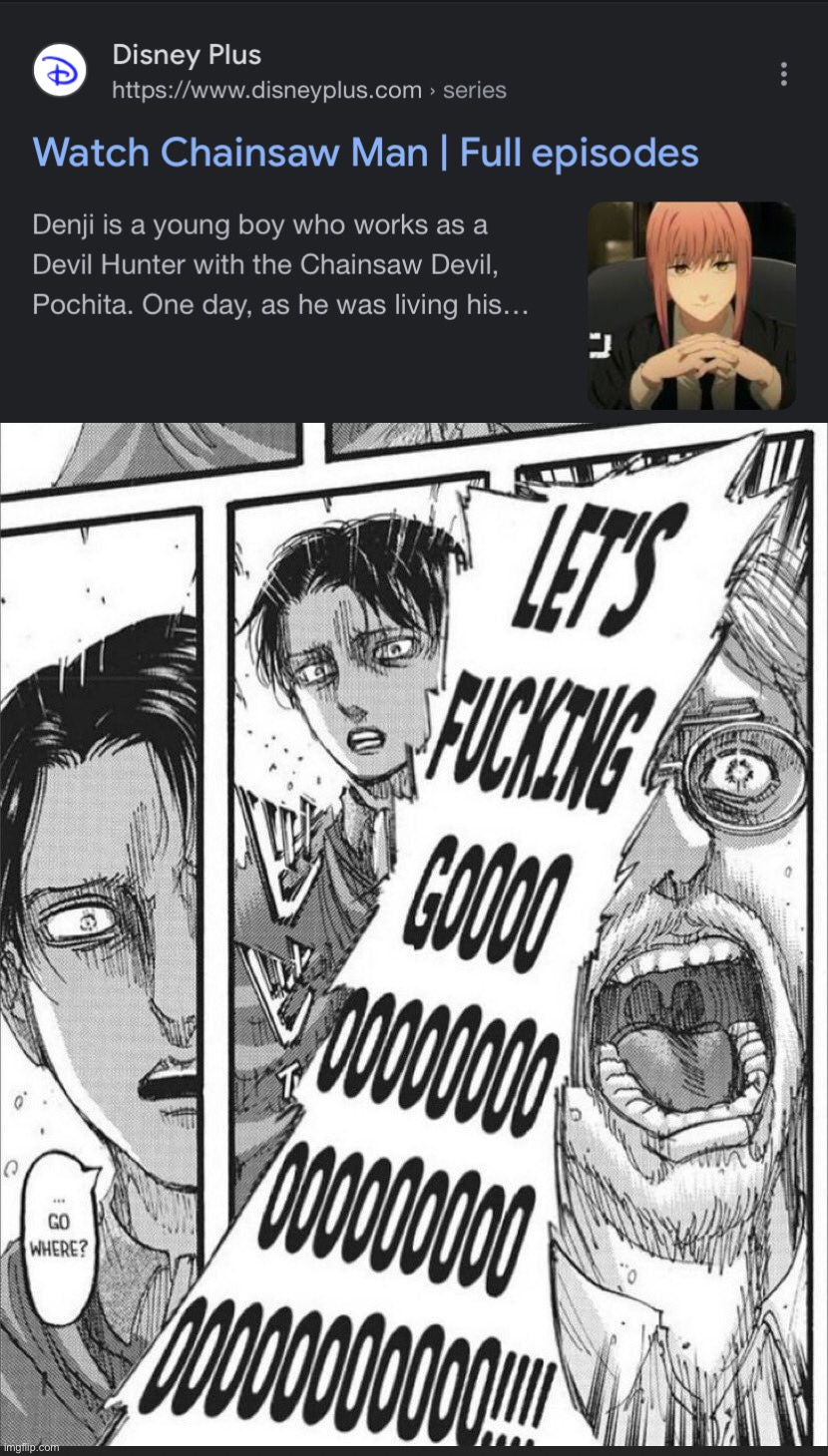 Broo they are adding chainsaw man to everything | image tagged in let's fucking go | made w/ Imgflip meme maker