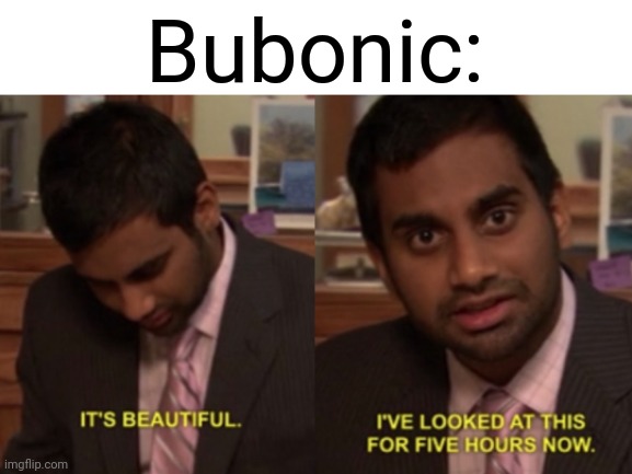 I've looked at this for 5 hours now | Bubonic: | image tagged in i've looked at this for 5 hours now | made w/ Imgflip meme maker