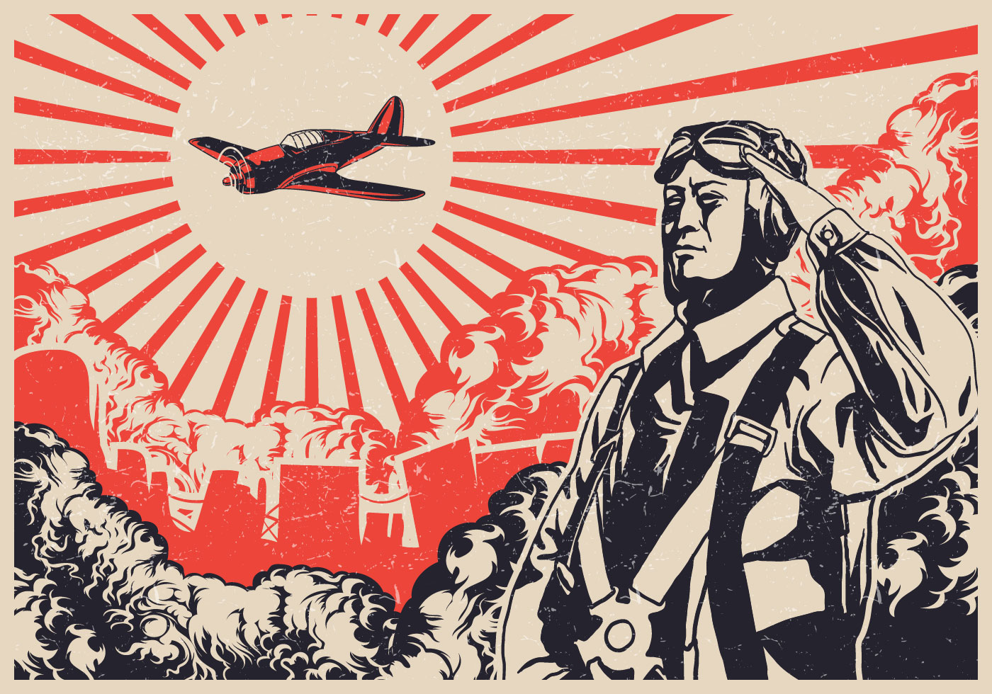 Imperial Japanese Kamikaze Pilot Propaganda Poster Blank Meme Template
