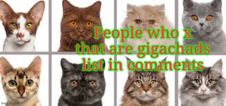 YourLocalKotek annoucment | People who x that are gigachads list in comments | image tagged in yourlocalkotek annoucment | made w/ Imgflip meme maker