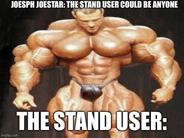 JOESPH JOESTAR: THE STAND USER COULD BE ANYONE; THE STAND USER: | made w/ Imgflip meme maker