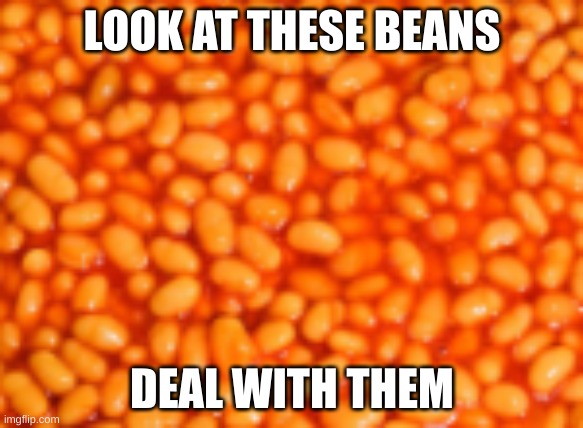 LOOK AT THESE BEANS; DEAL WITH THEM | made w/ Imgflip meme maker