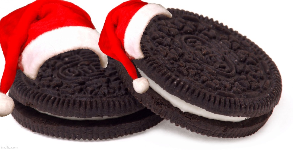 santa oreos | image tagged in oreos,the quick brown fox jumps over the lazy dog | made w/ Imgflip meme maker