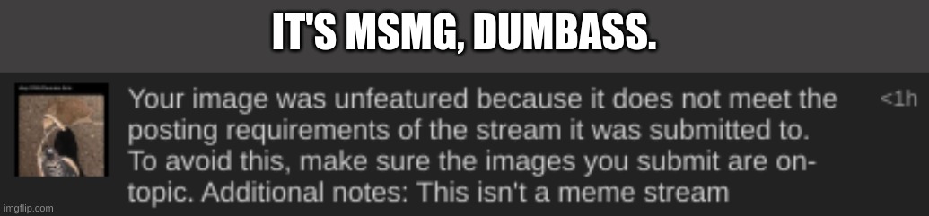 IT'S MSMG, DUMBASS. | made w/ Imgflip meme maker