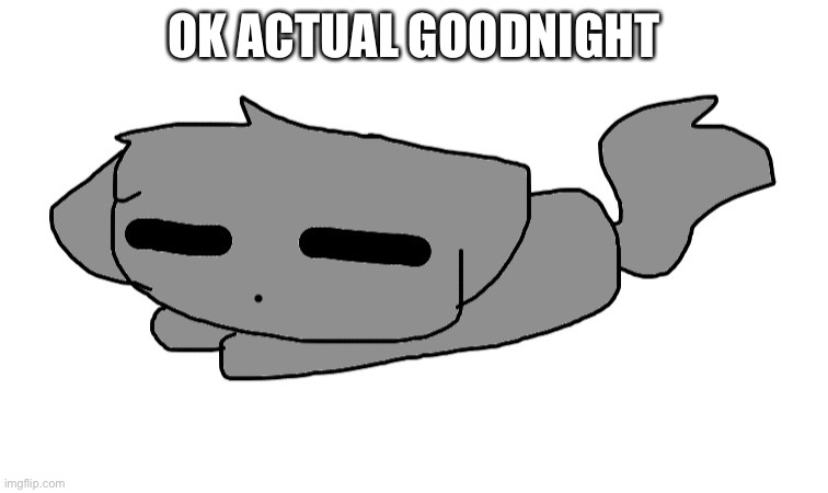 I had access to my devices while i was showering thats why i went back on | OK ACTUAL GOODNIGHT | image tagged in lordreaperus sleeping | made w/ Imgflip meme maker