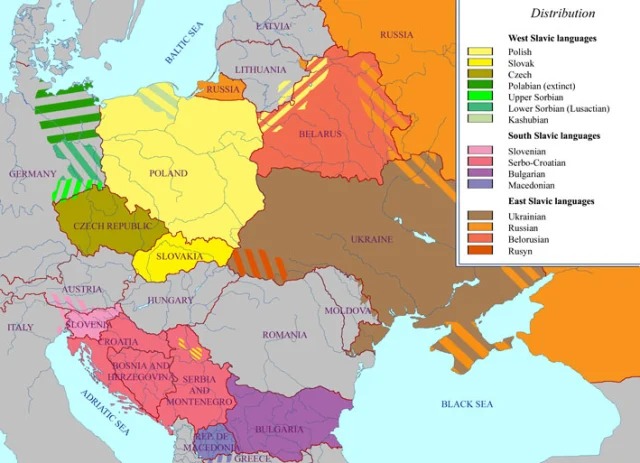 Slavic languages map Blank Meme Template