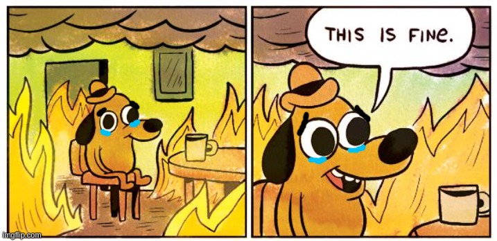 Make a MEME out of this | image tagged in memes,this is fine | made w/ Imgflip meme maker