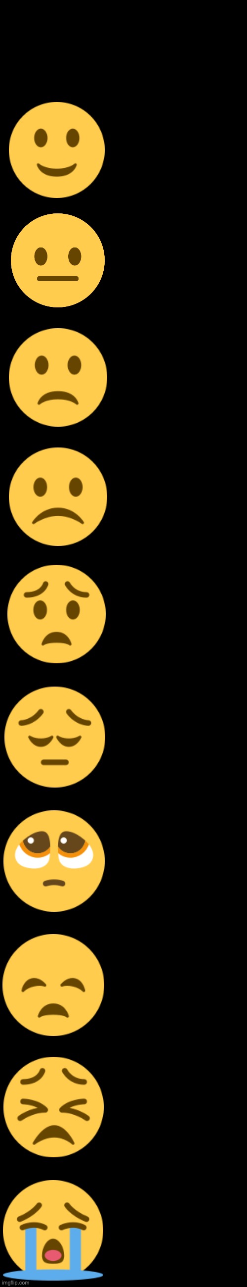 Emoji becoming Sad | image tagged in idk why but i did it | made w/ Imgflip meme maker