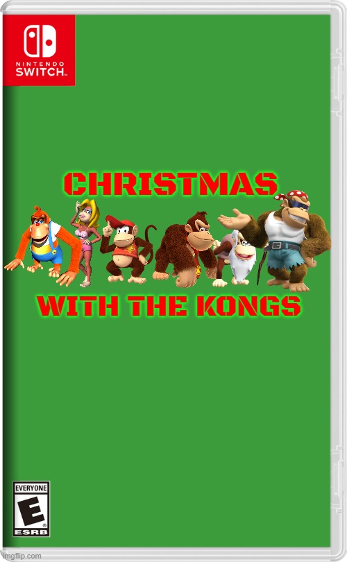 if nintendo made christmas related games volume 10 | CHRISTMAS; WITH THE KONGS | image tagged in nintendo switch,donkey kong,christmas,fake | made w/ Imgflip meme maker