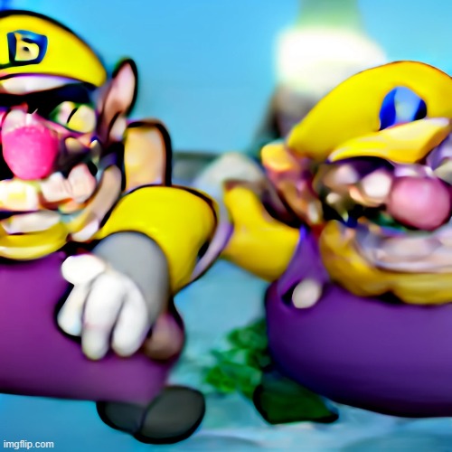 wario dies to... himself? IDK this was made on an ai art generator.mp3 | made w/ Imgflip meme maker