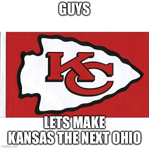 Lets do this | GUYS; LETS MAKE KANSAS THE NEXT OHIO | image tagged in the kansas city chiefs | made w/ Imgflip meme maker