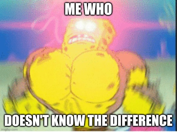 ME WHO DOESN'T KNOW THE DIFFERENCE | made w/ Imgflip meme maker