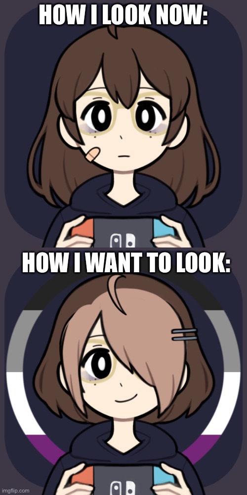 E | HOW I LOOK NOW:; HOW I WANT TO LOOK: | image tagged in tag | made w/ Imgflip meme maker