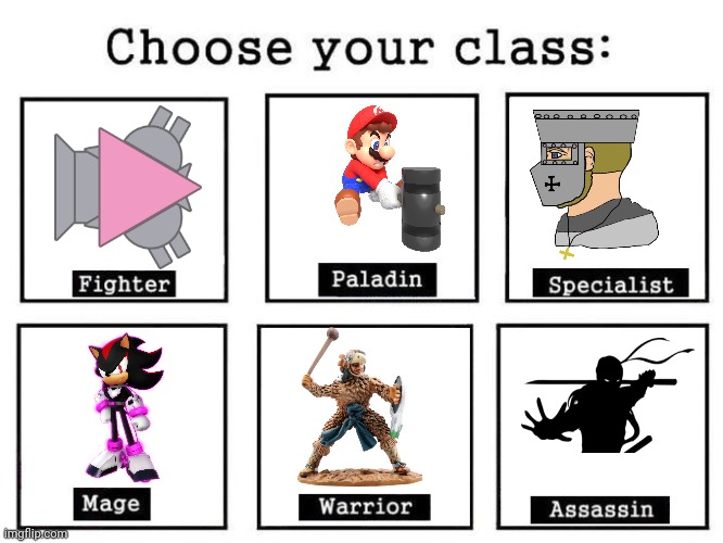 I use random image lol | image tagged in choose your class | made w/ Imgflip meme maker