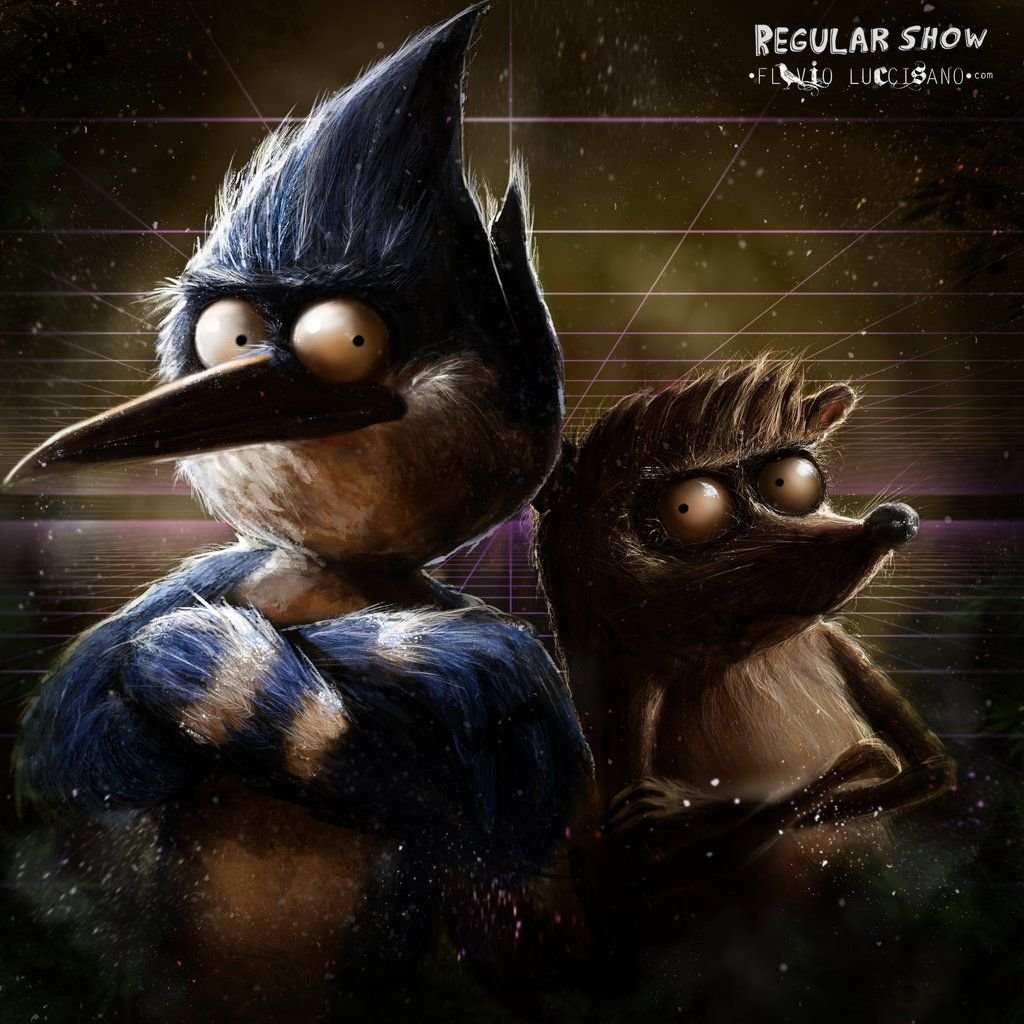 Realistic Mordecai and Rigby Blank Meme Template