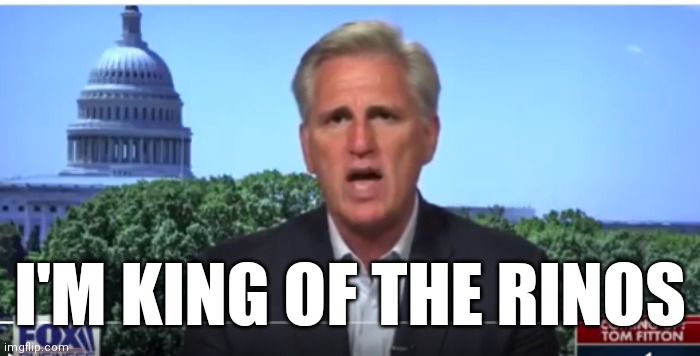 Bully! Bully!! | I'M KING OF THE RINOS | image tagged in kevin mccarthy,rino,weak | made w/ Imgflip meme maker