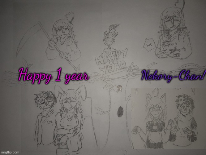 S-sorry if the drawing is bad ^^"""""" I was toouch stressed | Happy 1 year; Nekory-Chan! | made w/ Imgflip meme maker