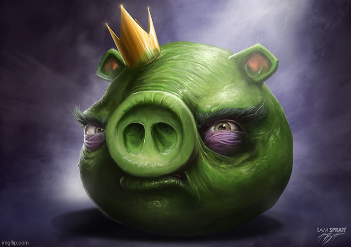 Realistic King Pig Angry Birds | image tagged in realistic king pig angry birds | made w/ Imgflip meme maker
