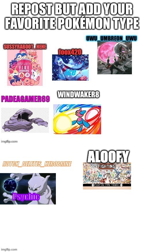 ropst with favourite type | PADEAGAMER69 | image tagged in memes,pokemon | made w/ Imgflip meme maker