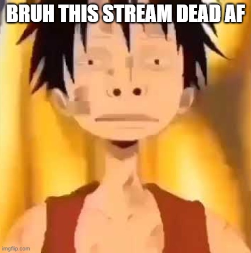 luffy two big nose | BRUH THIS STREAM DEAD AF | image tagged in luffy two big nose | made w/ Imgflip meme maker