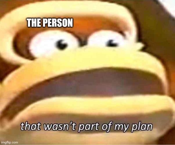 That wasn't part of my plan | THE PERSON | image tagged in that wasn't part of my plan | made w/ Imgflip meme maker