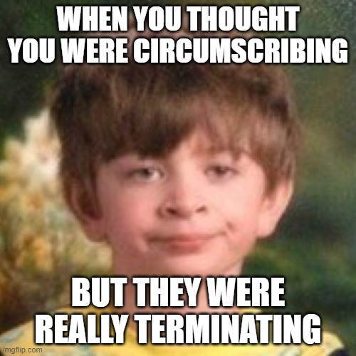 Knapp's Developmental Model | WHEN YOU THOUGHT YOU WERE CIRCUMSCRIBING; BUT THEY WERE REALLY TERMINATING | image tagged in annoyed face | made w/ Imgflip meme maker