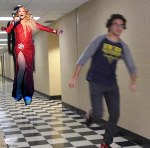 she's defrosted and is coming for us all | image tagged in floating boy chasing running boy,mariah carey,memes | made w/ Imgflip meme maker