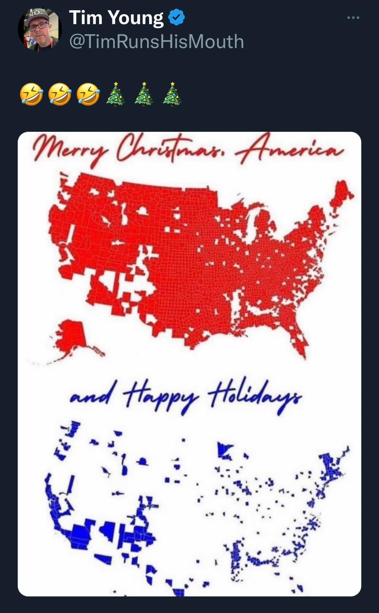 Merry Christmas America and Happy Holidays Blank Meme Template