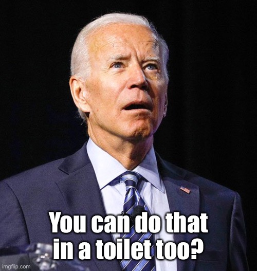 Joe Biden | You can do that in a toilet too? | image tagged in joe biden | made w/ Imgflip meme maker