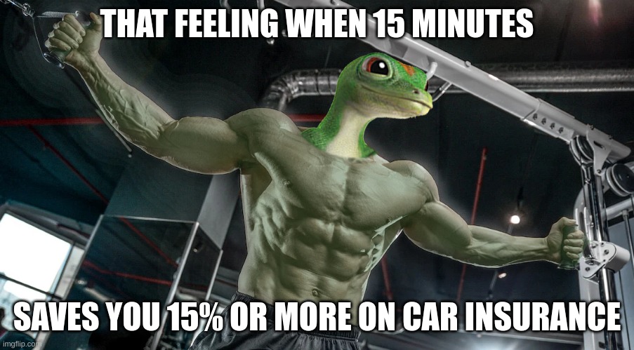 He was right | THAT FEELING WHEN 15 MINUTES; SAVES YOU 15% OR MORE ON CAR INSURANCE | image tagged in geico | made w/ Imgflip meme maker