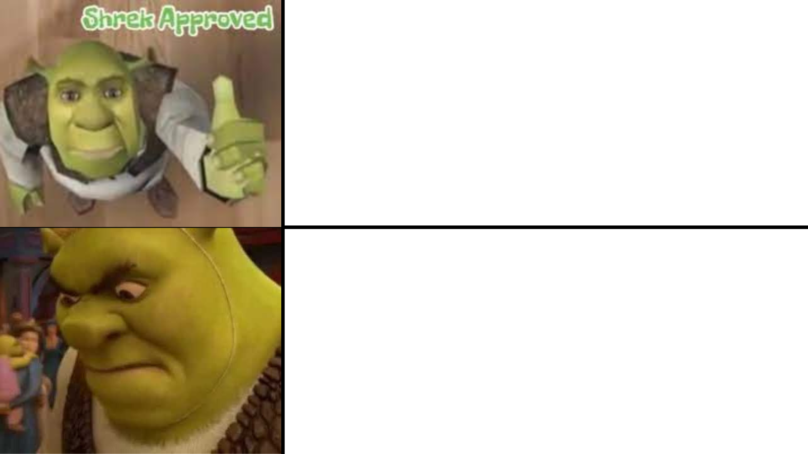 Shrek likes and dislikes Blank Meme Template